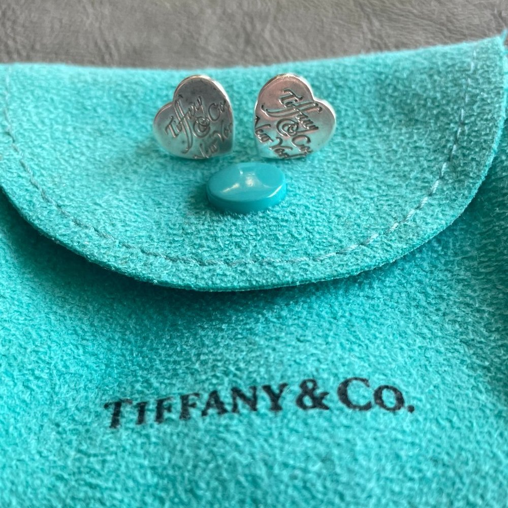 Tiffany & Co. Mini Tag Cursive Heart Earrings